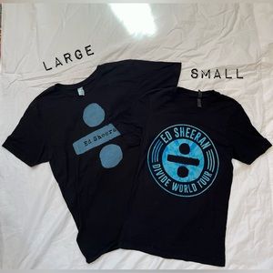Ed Sheeran Divided World Tour Black Tees Small Large